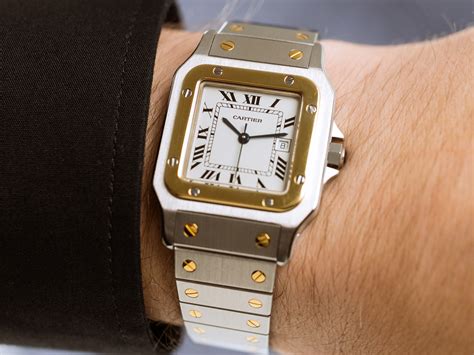 cartier santos gold and steel|cartier santos 100 carbon.